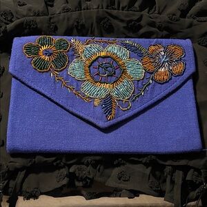 Embroidered Floral Clutch